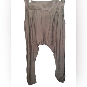 Morena Rosa Tan Drop Crotch Harem Pants